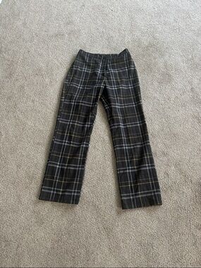 Valfre black  Plaid Women's Straight-Leg Pants with Yellow Accents and gray M